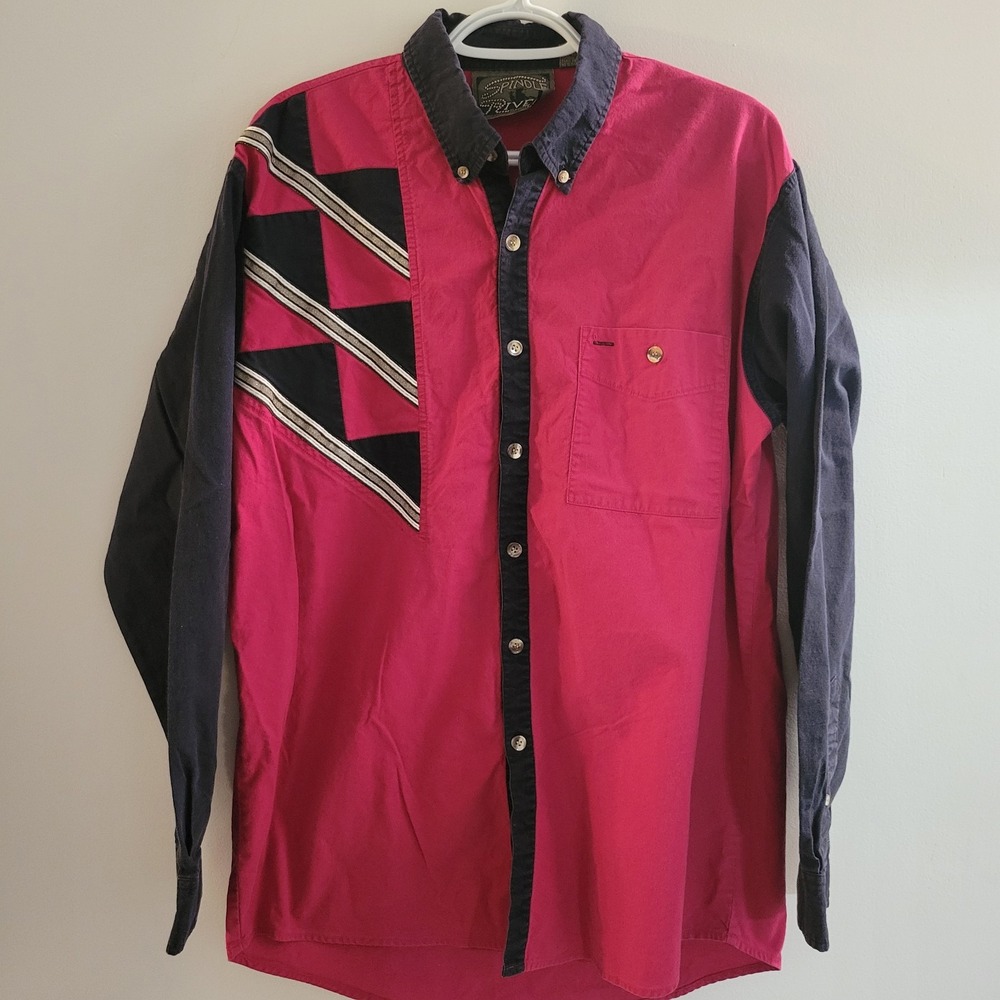 Spindle River Long Sleeve Button Down Western Cowboy‎ Shirt Men's Size Large